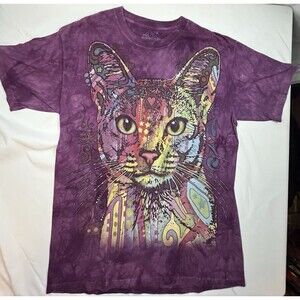 The Mountain Cute Cat Shirt Artist Dean Russo Purple Size Medium Tie-Dye